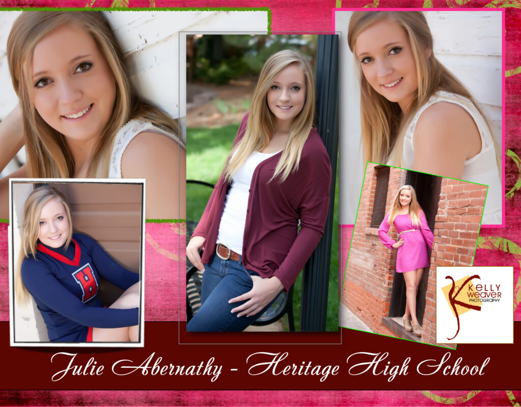 Heritage High School Senior Picture Collage - Kelly Weaver Photography