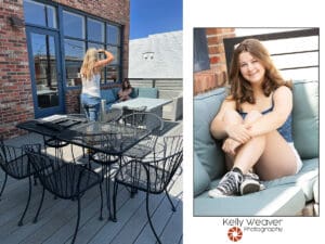 Senior Photograph of a girl in downtown Littleton