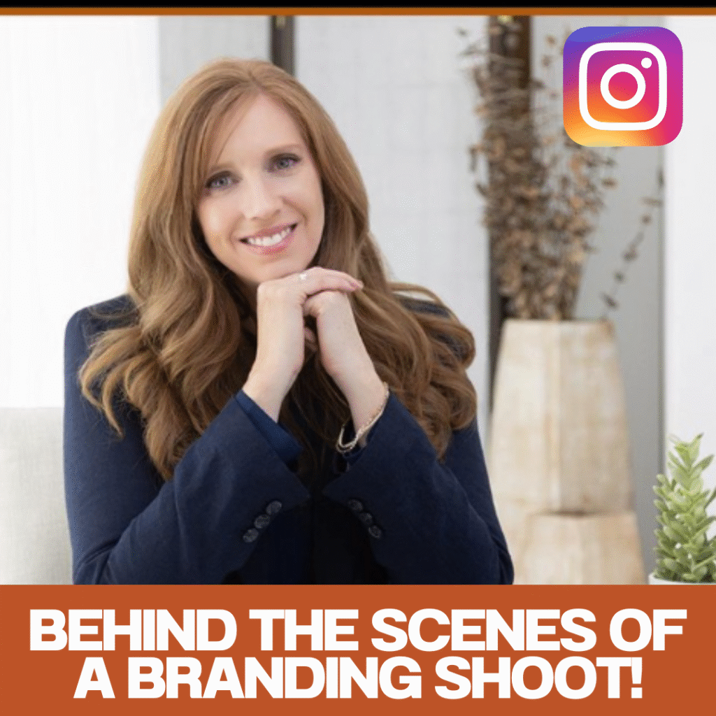 Woman at a desk posing for business branding photos