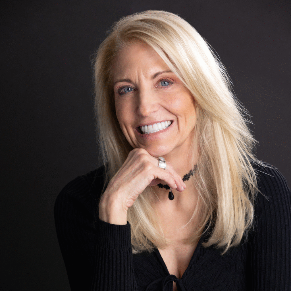 Studio portrait of woman with clean background by Denver photographer